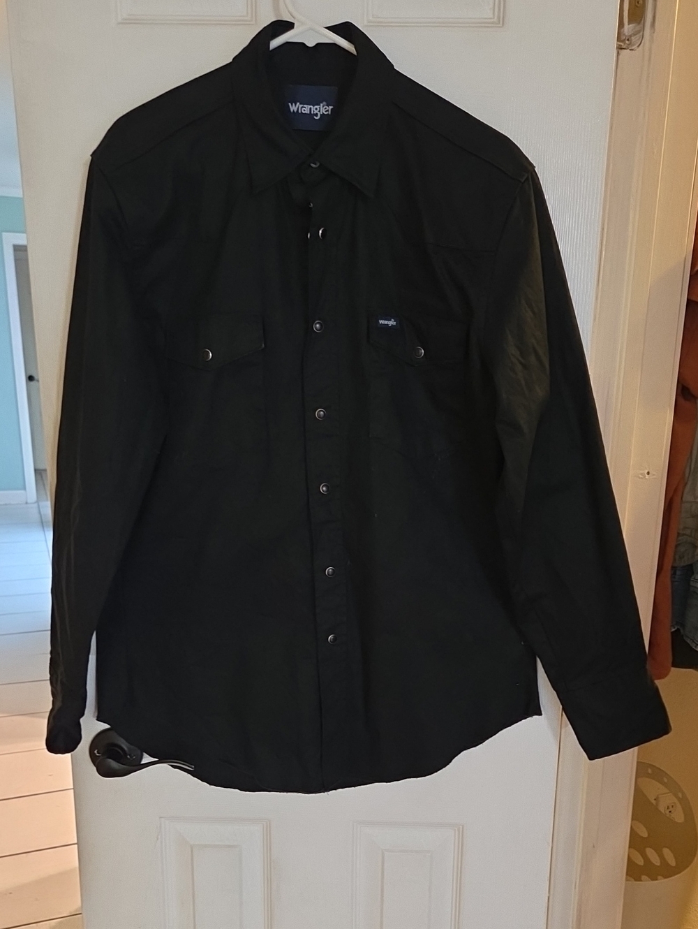 Wrangler Black Long-Sleeve Snap Front Shirt